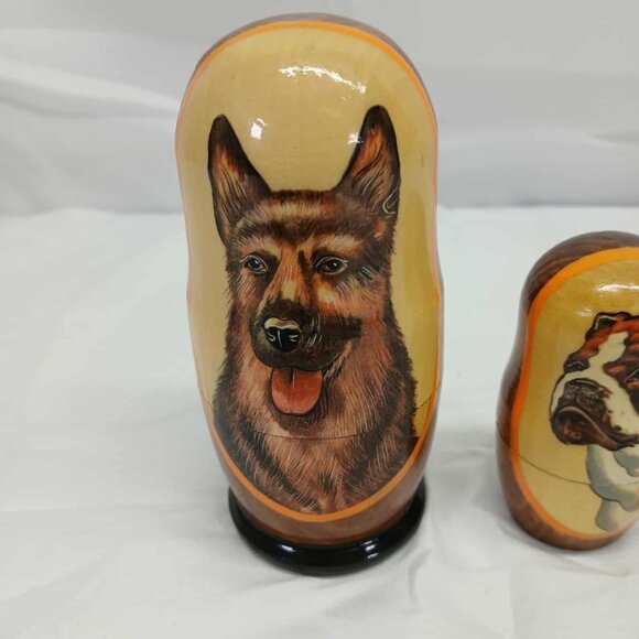 Vintage Wooden Dog Themed Nesting Dolls - Picture 7 of 12